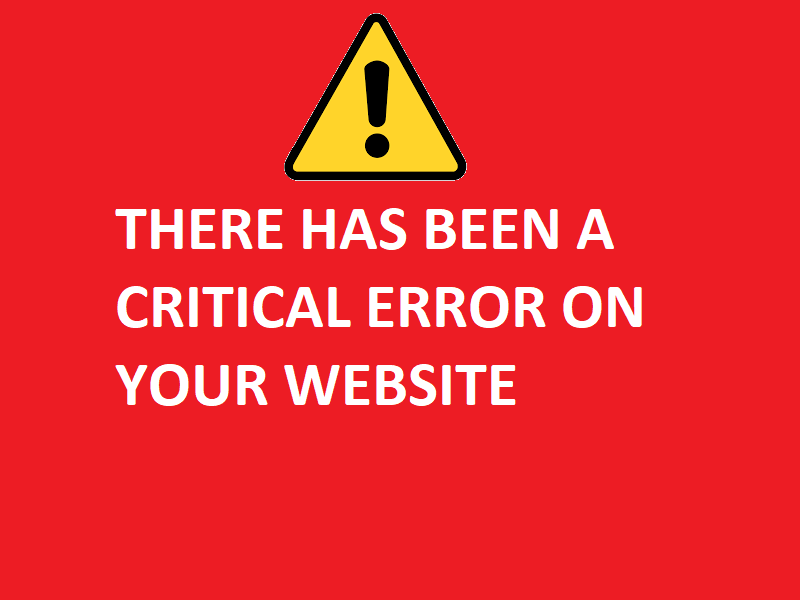 There Has Been a Critical Error on Your Website Message